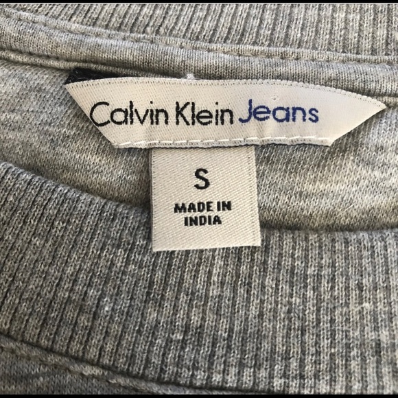 Calvin Klein Jeans Gray Heathered CK Logo Graphic Sweatshirt Women’s Sz. Small - Picture 3 of 5